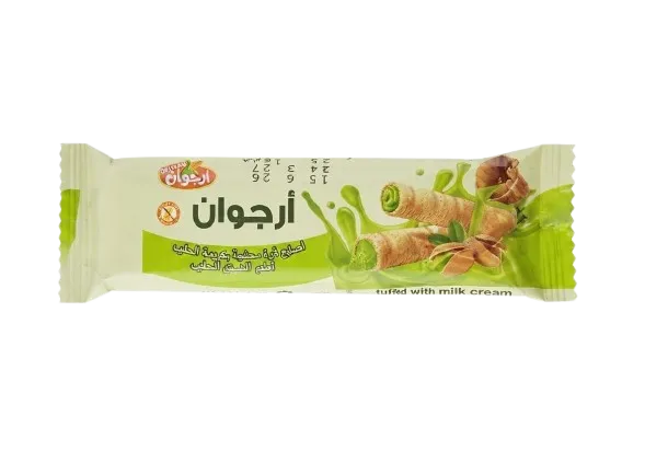 ارجوان اصابع ذره محشيه بكريمة الحليب بطعم الفستق الحلبي