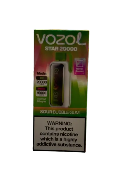 Vozol star فيب بنكهة علكة الحامض 20,000 سحبة