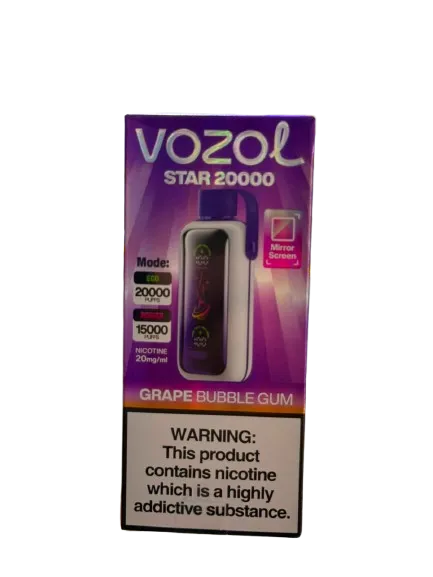 Vozol star فيب بنكهة علكة العنب 20,000 سحبة