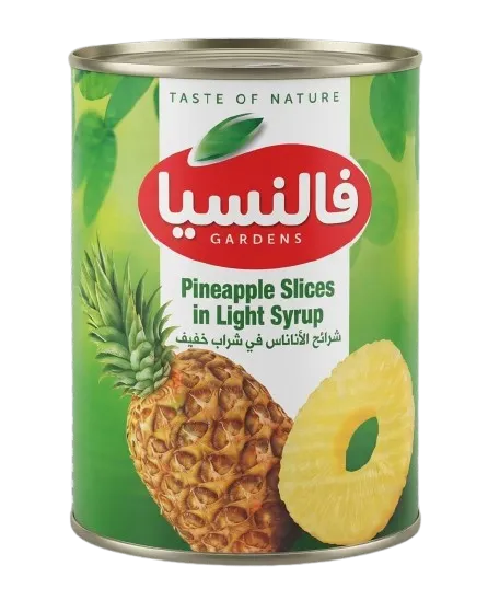 حدائق فالنسيا شرائح الاناناس في شراب خفيف 565غم