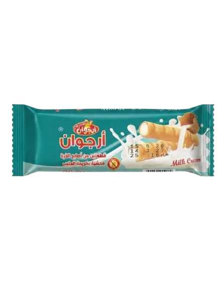ارجوان اصابع الذره محشية بكريمة الحليب