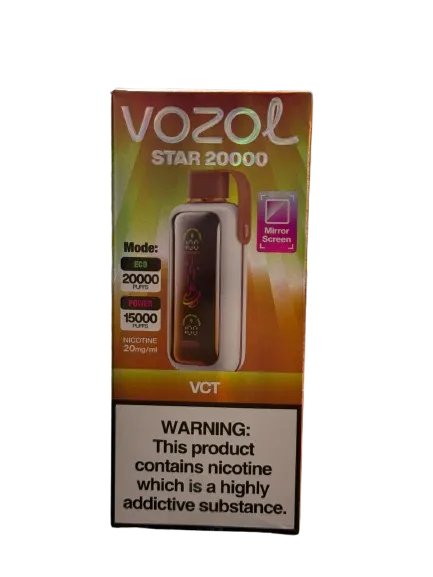 Vozol star فيب بنكهة فانيليا كاسترد توباكو 20,000 سحبة